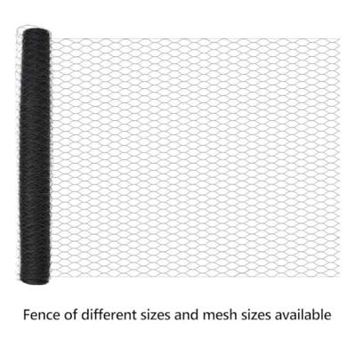 VidaXL Hexagon hek grijs 1,2 x 100 m pvc