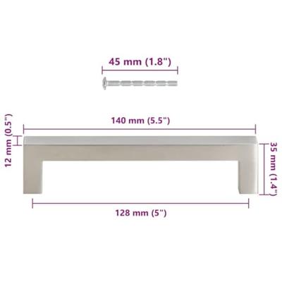 VidaXL Handvatten 10 st 128 mm roestvrij staal zilverkleurig
