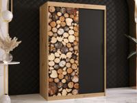 Kledingkast DREMBO 2 schuifdeuren 120 cm artisan eik - thumbnail