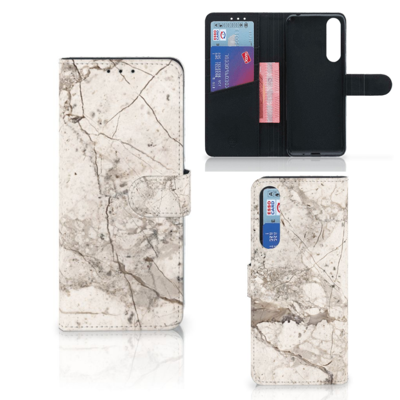 Sony Xperia 1 II | Bookcase | Marmer Beige Sony Xperia 1 II | Bookcase | Marmer Beige