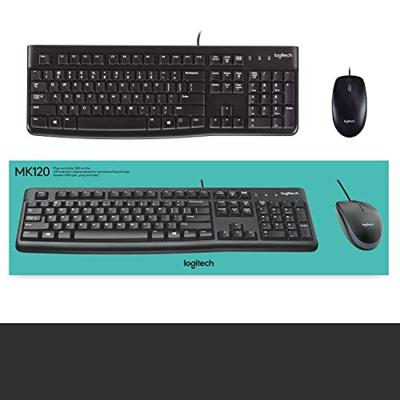 Logitech MK120 Desktop (Qwerty) Toetsenbord Zwart - thumbnail