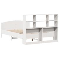 Bed met boekenkast zonder matras grenenhout wit 140x190 cm - thumbnail