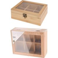 Excellent Houseware Bamboe Theekist 6-vaks - thumbnail