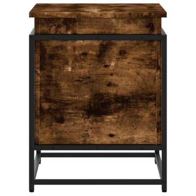 Opbergbox met deksel 60x40x51,5 cm bewerkt hout gerookt eiken