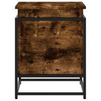 Opbergbox met deksel 60x40x51,5 cm bewerkt hout gerookt eiken - thumbnail