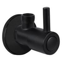 Hoekstopkraan Differnz Met Rozet 1/2x3/8 mm Mat Zwart Differnz - thumbnail