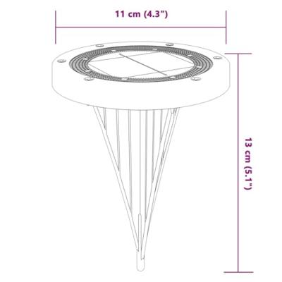 VidaXL Grondlampen 4 st solar met grondpennen warmwit