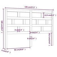 Hoofdbord 146x4x100 cm massief grenenhout grijs - thumbnail