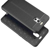 Meizu M6 Opmerking Litchi textuur zachte TPU anti-skip beschermhoes Back Case (zwart) - thumbnail