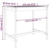 5-delige Barset massief grenenhout wit - thumbnail
