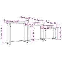 3-delige Tafeltjesset bewerkt hout zwart - thumbnail