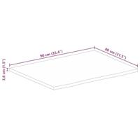 Tafelblad met natuurlijke rand 90x80x3,8 cm massief mangohout - thumbnail
