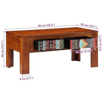 Salontafel 90x50x40 cm massief acaciahout