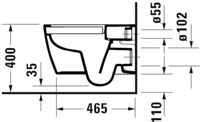 Duravit ME by Starck wandcloset diespoel rimless met hygieneglaze 37x54cm glans wit 2584092000 - thumbnail