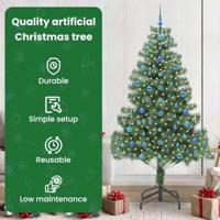 VidaXL Kerstboom met 300 led met standaard groen 210 cm pvc - thumbnail
