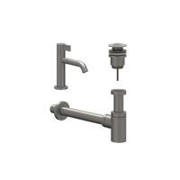 IVY Fonteinset - opbouw - laag - always open plug - Geborsteld metal black PVD 6901416 - thumbnail