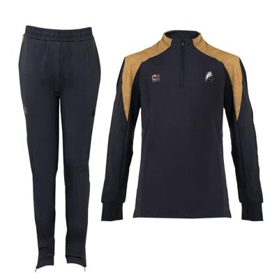 Cruyff Mellite Trainingspak 1/4-Zip Kids Zwart Goud
