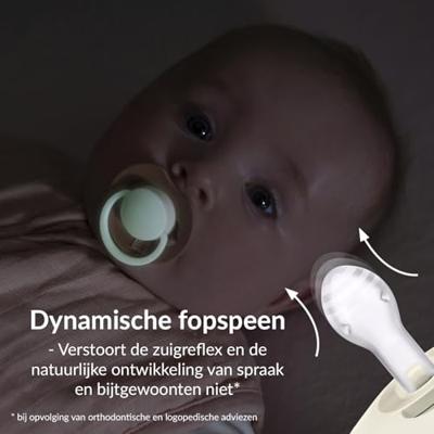 Difrax LOVI Fopspeen Dynamisch 0-6 m Prime Glow Ivory Blush Difrax LOVI Fopspeen Dynamisch 0-6 m Prime Glow Ivory Blush