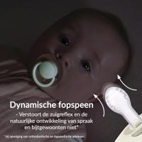 Difrax LOVI Fopspeen Dynamisch 18m+ Prime Glow Ivory Blush - thumbnail