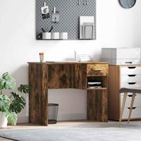 Bureau met lade Gerookt eiken 90 x 49.5 x 75 cm Bewerkt hout - thumbnail
