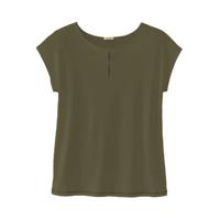 Overshirt met cut-outs en contrastnaad, olijfgroen 40/42 - thumbnail