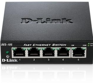 D-Link DES-105 Netwerk switch 5 poorten 100 MBit/s D-Link DES-105 Netwerk switch 5 poorten 100 MBit/s