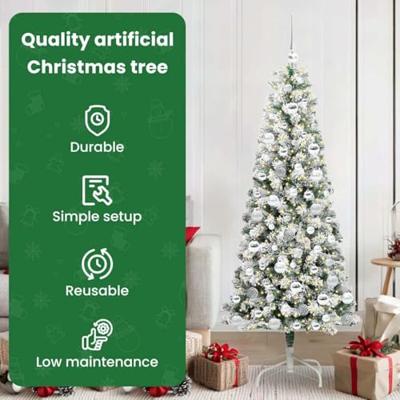 VidaXL Kunstmatige inklapbare kerstboom groen en wit 180 cm