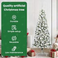 VidaXL Kunstmatige inklapbare kerstboom groen en wit 180 cm - thumbnail