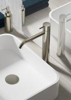 Hotbath Cobber hoge wastafelmengkraan met gebogen uitloop zonder waste geborsteld nikkel CB003HCGN - thumbnail