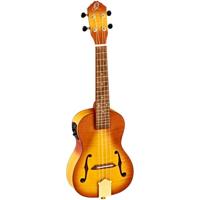 Ortega Saloon Series RUSL-HSB concert ukelele arched top met tas - thumbnail