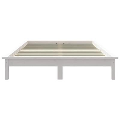 Bedframe massief grenenhout wit 180x200 cm