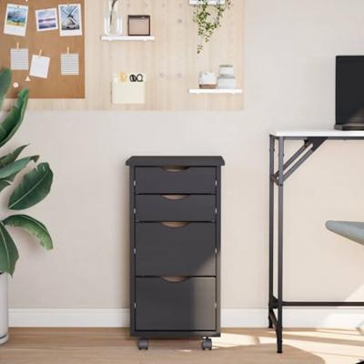 Ladekast MOSS verrijdbaar massief grenenhout grijs Ladekast MOSS verrijdbaar massief grenenhout grijs