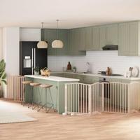 Hondenhek inklapbaar met deur 12 panelen 960 cm populierenhout - thumbnail