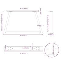 Eettafelpoten 2 st V-vormig 50x(30-31,3) cm staal zwart - thumbnail