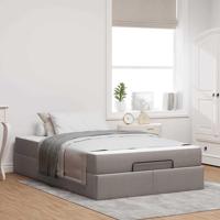 Bedframe met matras Taupe 120 x 190 cm Stof - thumbnail