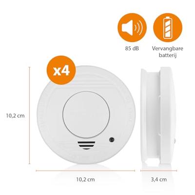 Smartwares Rookmelder werkt op batterijen (Ø x h) 100 mm x 35 mm - thumbnail