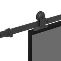 Schuifdeur met beslag 102,5x205 cm gehard glas en aluminium - thumbnail