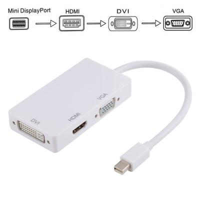 D1 Mini DP tot HDMI-DVI + VGA 1080P multifunctionele Converter kabel lengte: 15cm(White)
