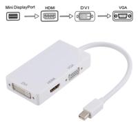 D1 Mini DP tot HDMI-DVI + VGA 1080P multifunctionele Converter kabel lengte: 15cm(White) - thumbnail