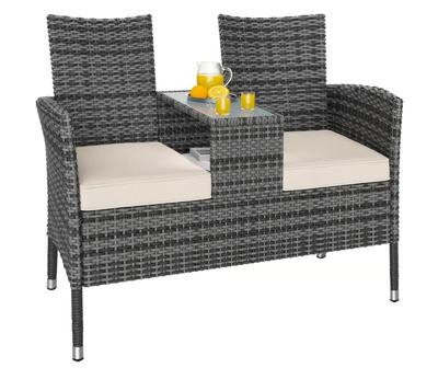 Solar tuinlamp wicker hoogte 50cm