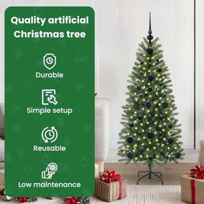 VidaXL Kunstkerstboom met 150 led met standaard groen 120 cm pe en pvc