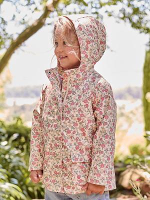 Bedrukte meisjesregenjas met capuchon meerkleurig