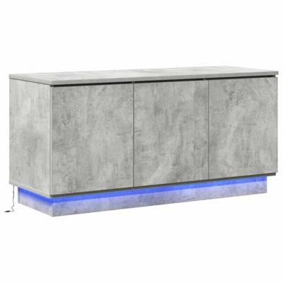 TV-meubel met LED Betongrijs 100 x 38 x 49 cm Bewerkt hout