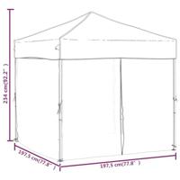 VidaXL Partytent inklapbaar met zijwanden 2x2 m crèmekleurig - thumbnail
