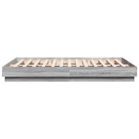 Bedframe met LED-verlichting grijs sonoma eikenkleur 140x200 cm - thumbnail