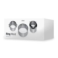 Adjustable Ring Moulds - Verstelbare RVS Kookringen - set van 3 - thumbnail