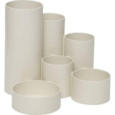 MAULtubo pennenbak, 6 vaks, Ø 15 x 12,5 cm, voor 85% uit gerecycleerd PS, wit