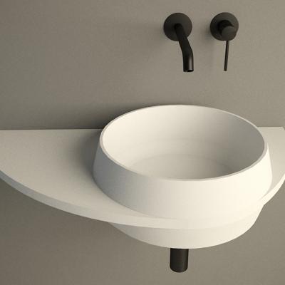 Fontein Ideavit Soliddual 3.0 70x35x14 cm Solid Surface Met Opbergruimte Links Mat Wit Ideavit