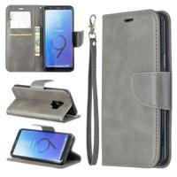 Retro Lambskin textuur pure kleur horizontale Flip PU lederen case voor Galaxy S9 met houder & kaartsleuven & portemonnee & Lanyard (grijs) - thumbnail
