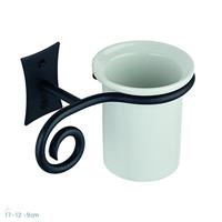 Bekerhouder Sapho Rebecco Hangend 17.1x12 cm Zwart / Wit Sapho - thumbnail